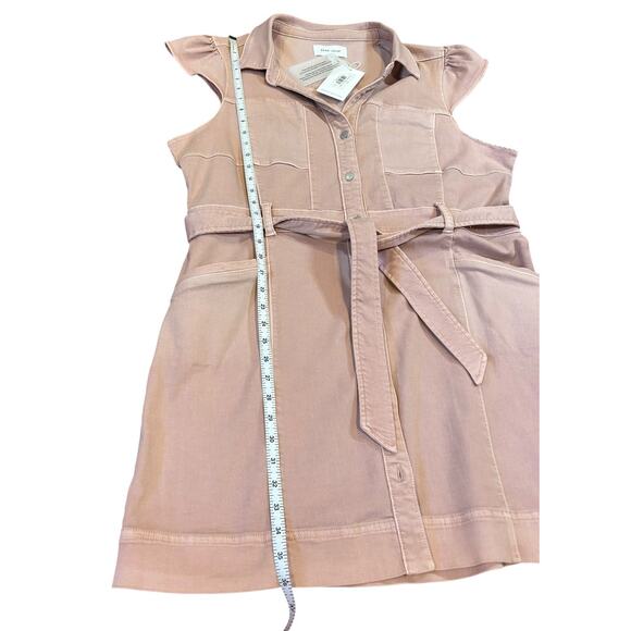 NWT DEAR JOHN Pink Denim Tencel Blend Mini Cap Sleeve Short Lily Dress Womens XL - Picture 6 of 11